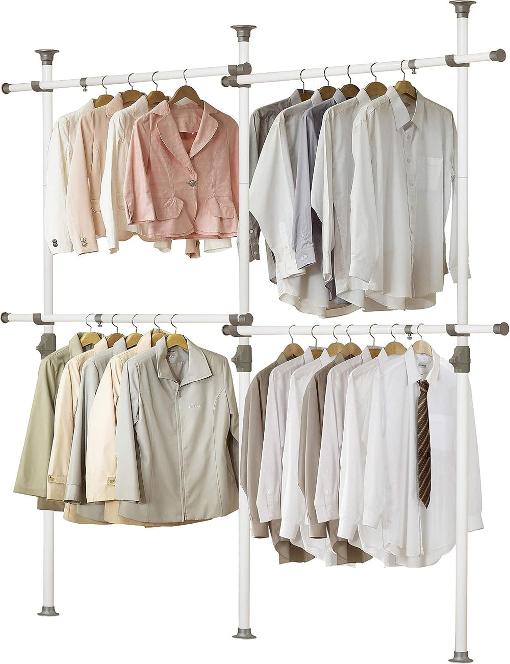 PRINCE HANGER Tension Pole Closet System โ No-Renovation Hanging Storage Rack...