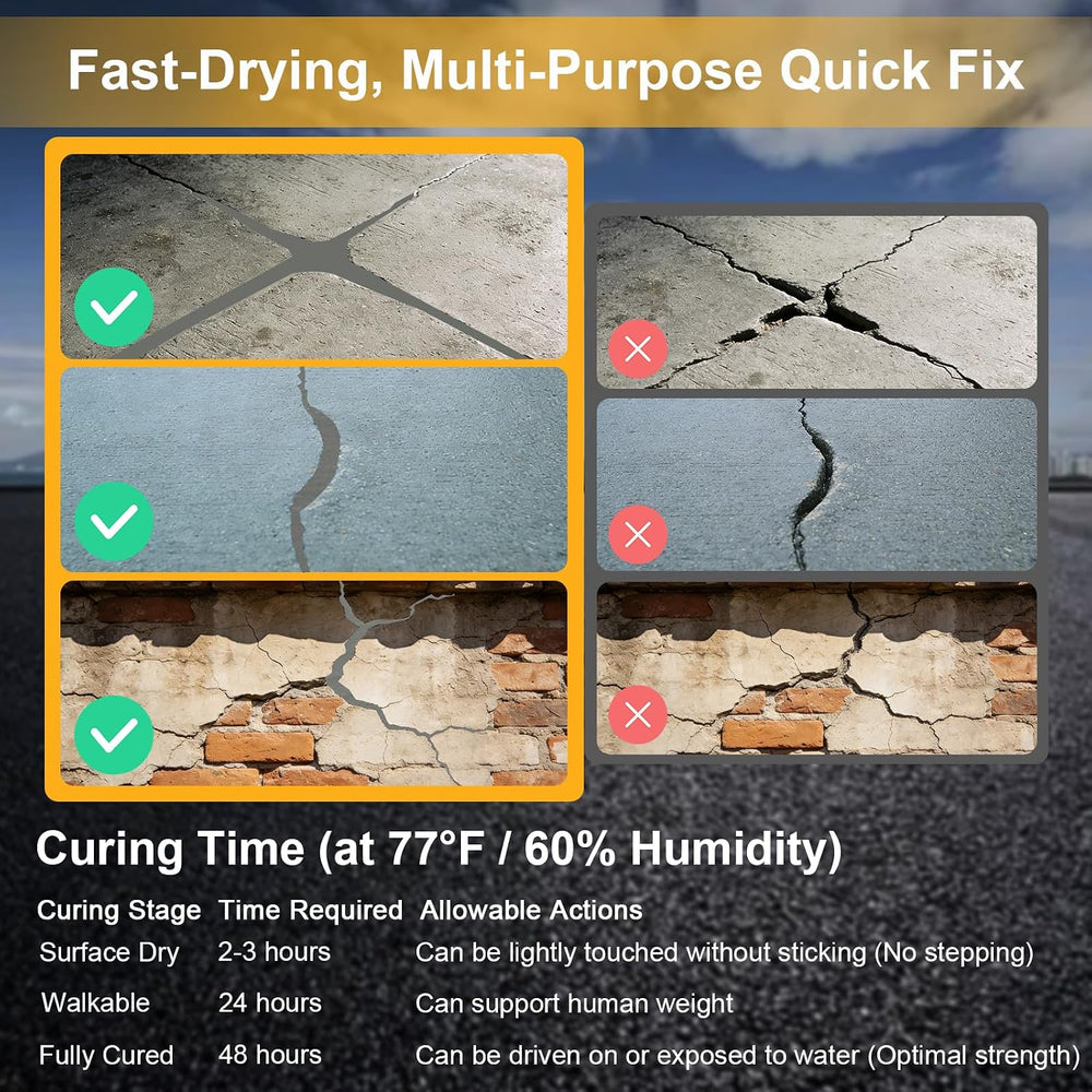 Concrete Crack Filler, 4PC High Elasticity Self-Leveling Sealant - Waterproof...