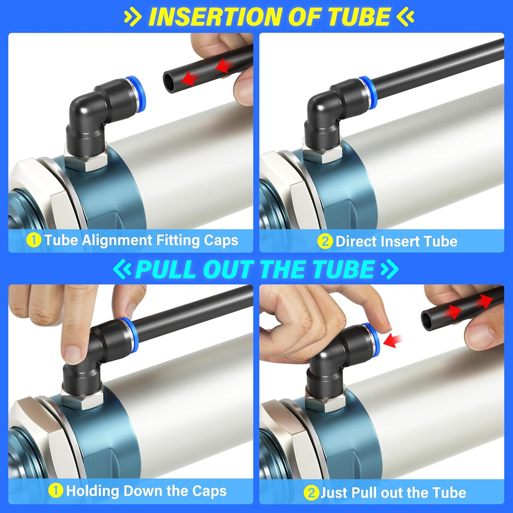 TAILONZ Black 6mm OD 4mm ID PU Air Hose Pipe Tube Kit 32 Meter 100ft