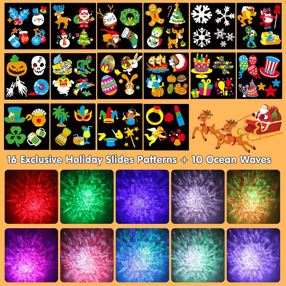 2025 Upgrade Halloween Christmas Projector Lights,2-in-1 Moving Holiday Lands...