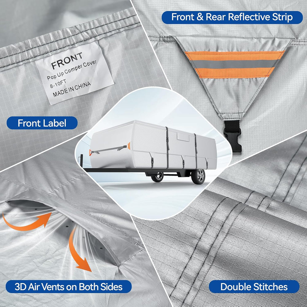 Oxford Fabric Pop Up Folding Camper Cover 14'-16' Super Waterproof Te...