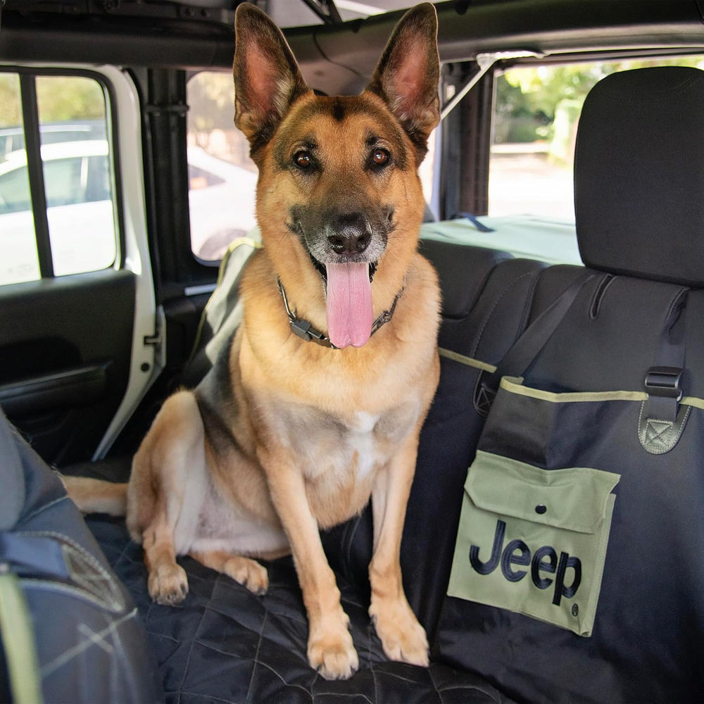 Jeep Vehicle Seat Protector for Dogs and Pets (Charcoal Black)