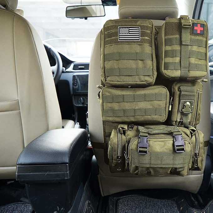Universal Tactical Seat Back Organizer Vehicle Molle Panel Organizer Storage