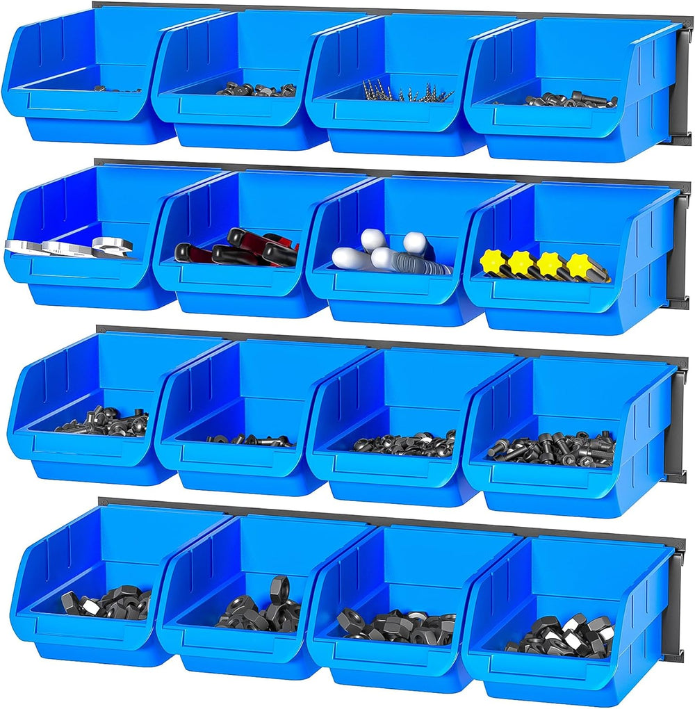 Ultrawall Wall Mounted Storage Bins, Plastic Hanging Storage Organizer Bins