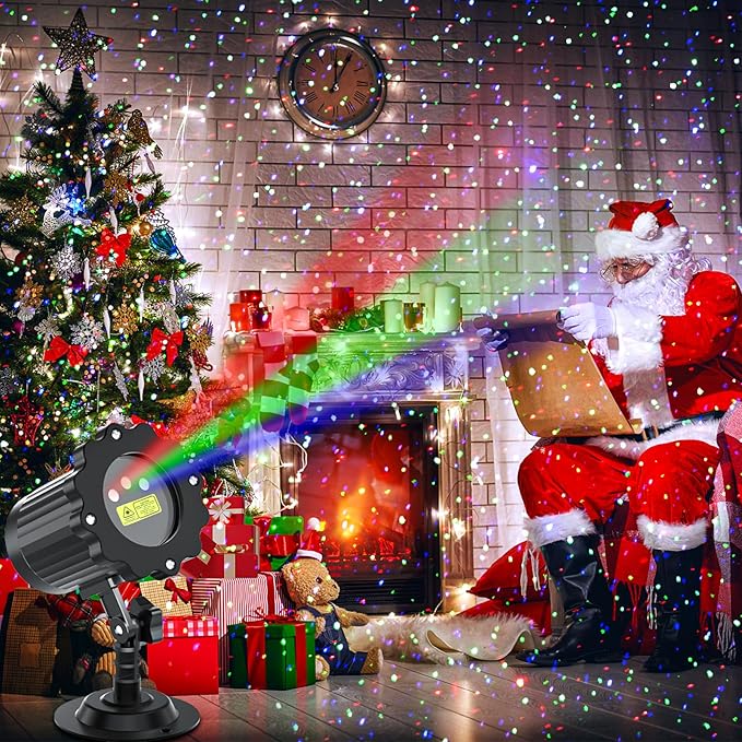 Christmas Projector Lights Outdoor, Garden Light Projector with Timer, Firefl...