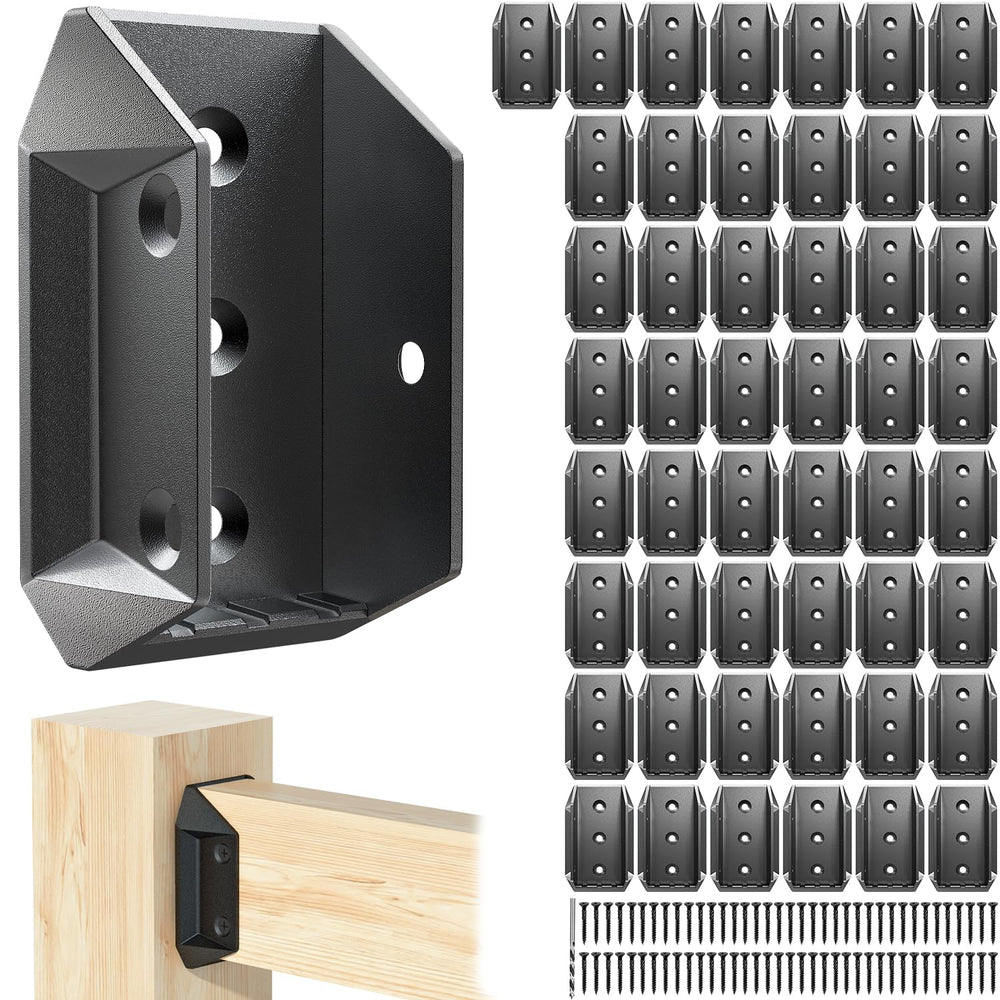 50 Pcs Heavy Duty ADC-12 Aluminum Deck Railing Brackets for 2x4 (Actual 1 ยฝ&q...