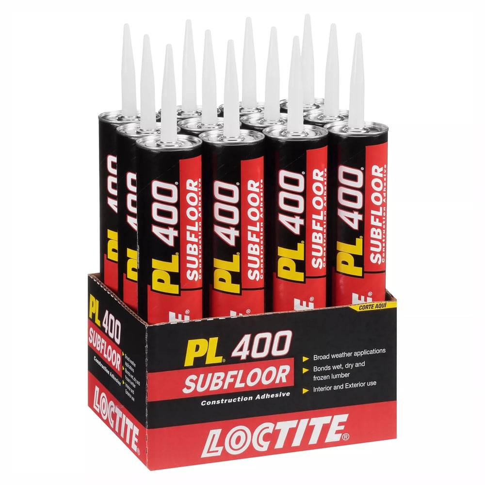 Loctite PL 400 Subfloor Heavy Duty Adhesive, 28 fl oz, 12, Cartridge