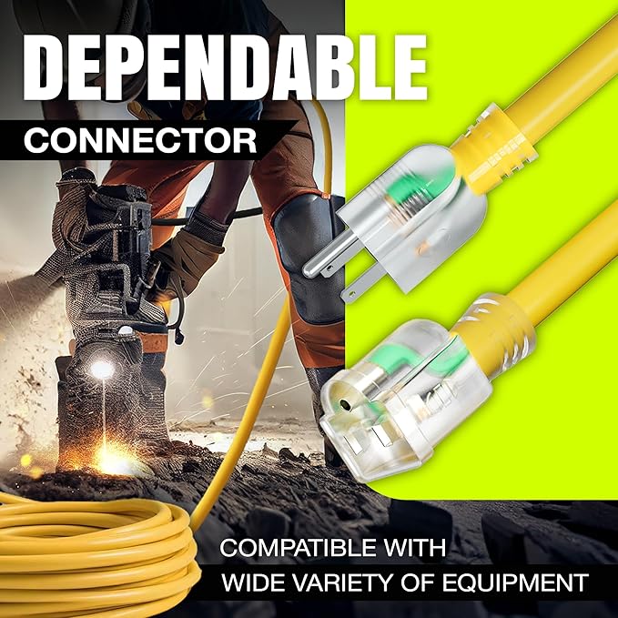 75ft Outdoor/Indoor Extension Cord 16/3 Gauge Heavy Duty 3 Prong SJTW,