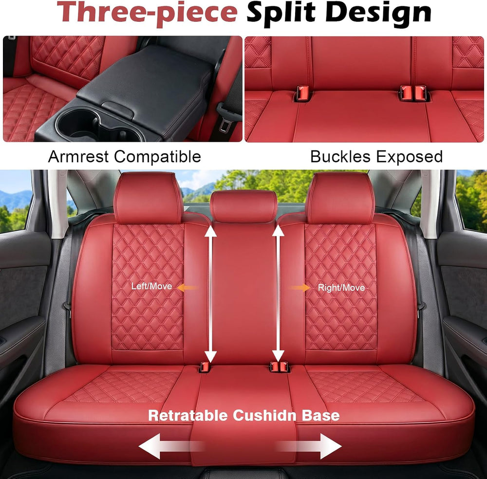 Car Seat Covers, Premium Nappa Leather Seat Covers for Car, Full Set