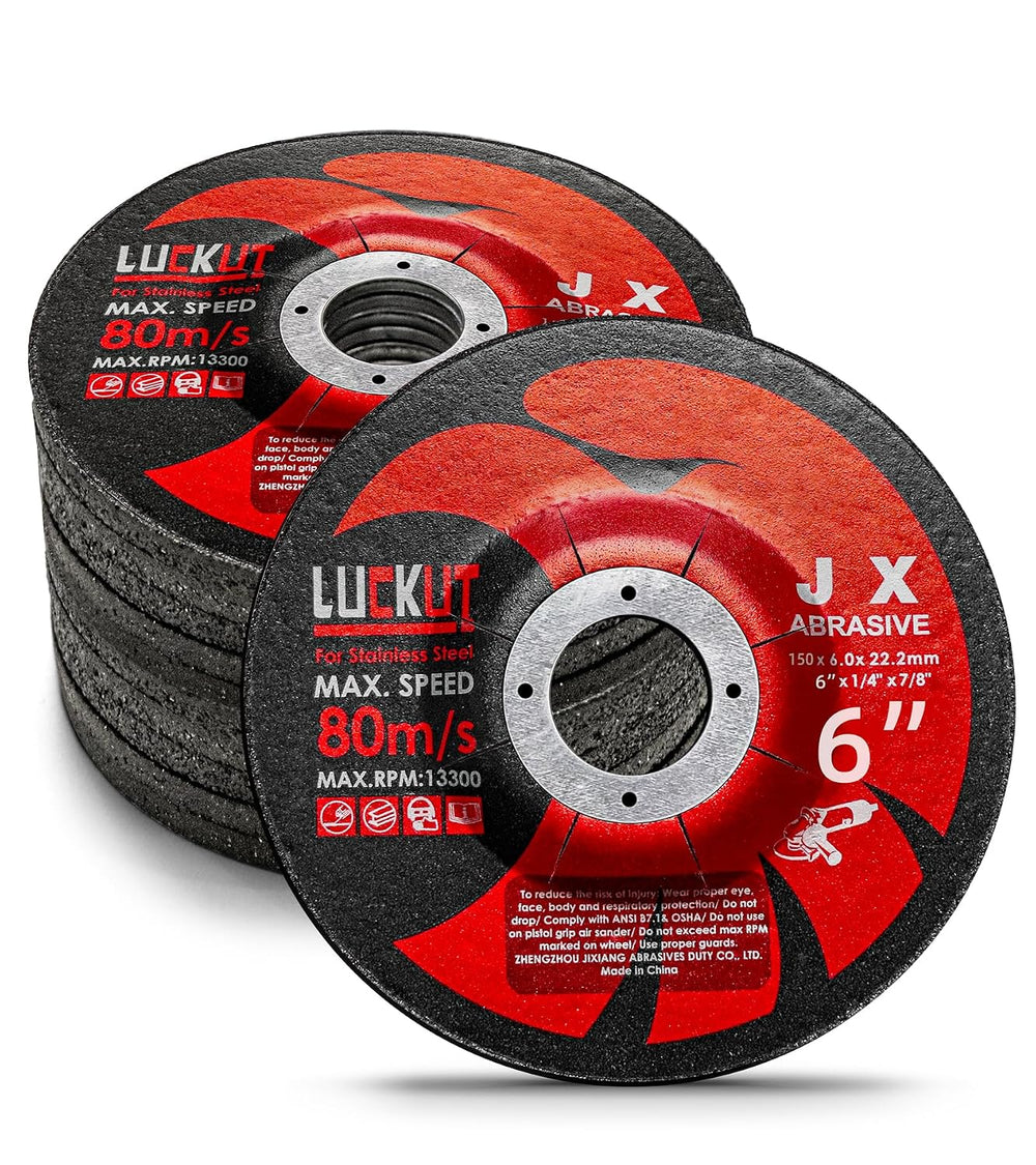 Grinding Wheels Discs, 6X 1/4 x 7/8 Inches, Aggressive Grinding for Angle Gri...
