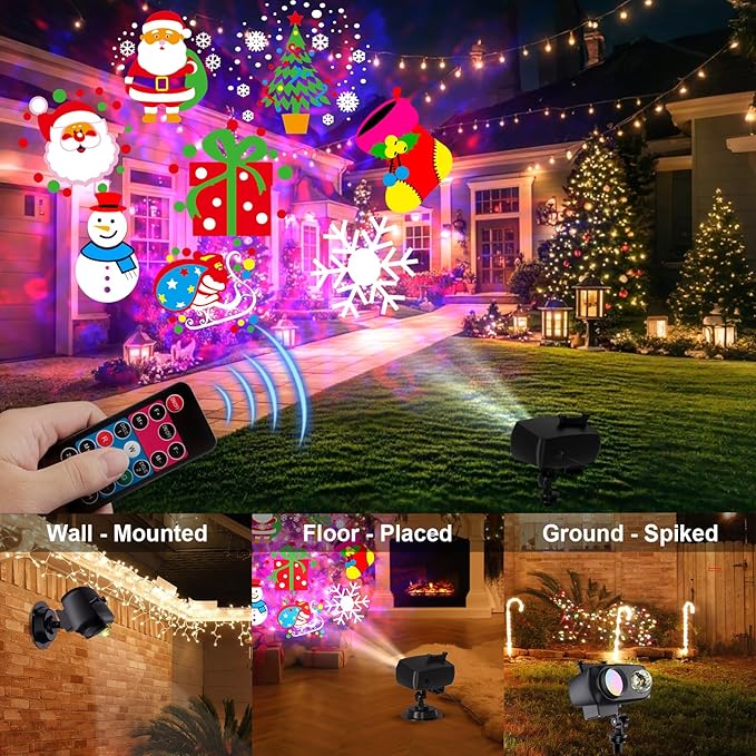 2025 Upgrade Christmas Halloween Projector Lights Outdoor Decorations, COOLWU...