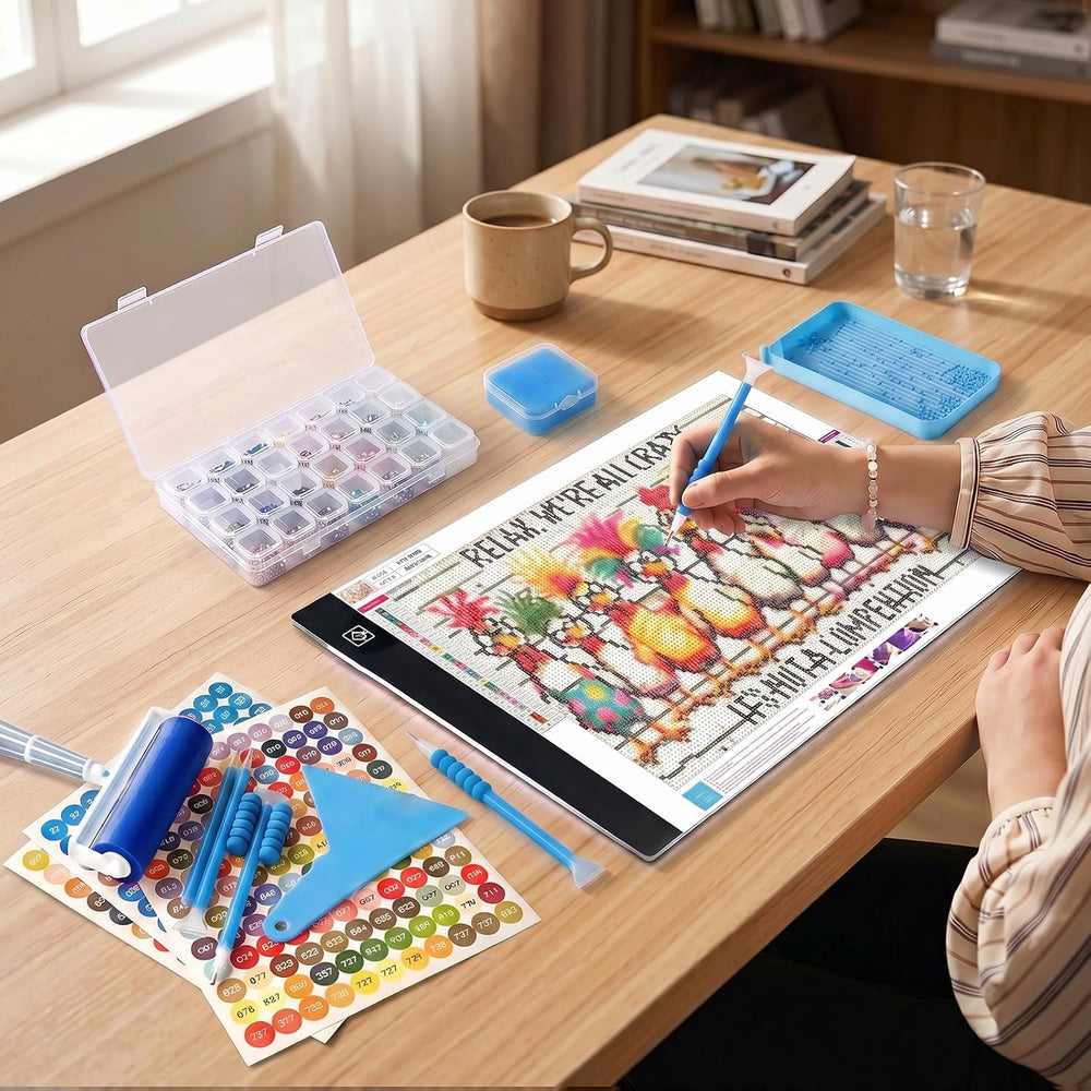 FANGZH A4 Light Pad Diamond Painting Accessories Kit: 179 Pieces, Blue