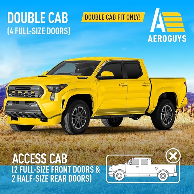 Extra Durable Window Deflectors Tape-On Window Visors Rain Guards Fit (2 pcs)