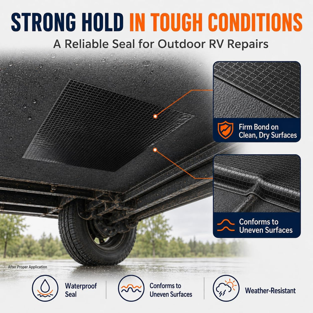 RV Underbelly Repair Tape, 8 in x 50 ft, Waterproof Fabric Tape