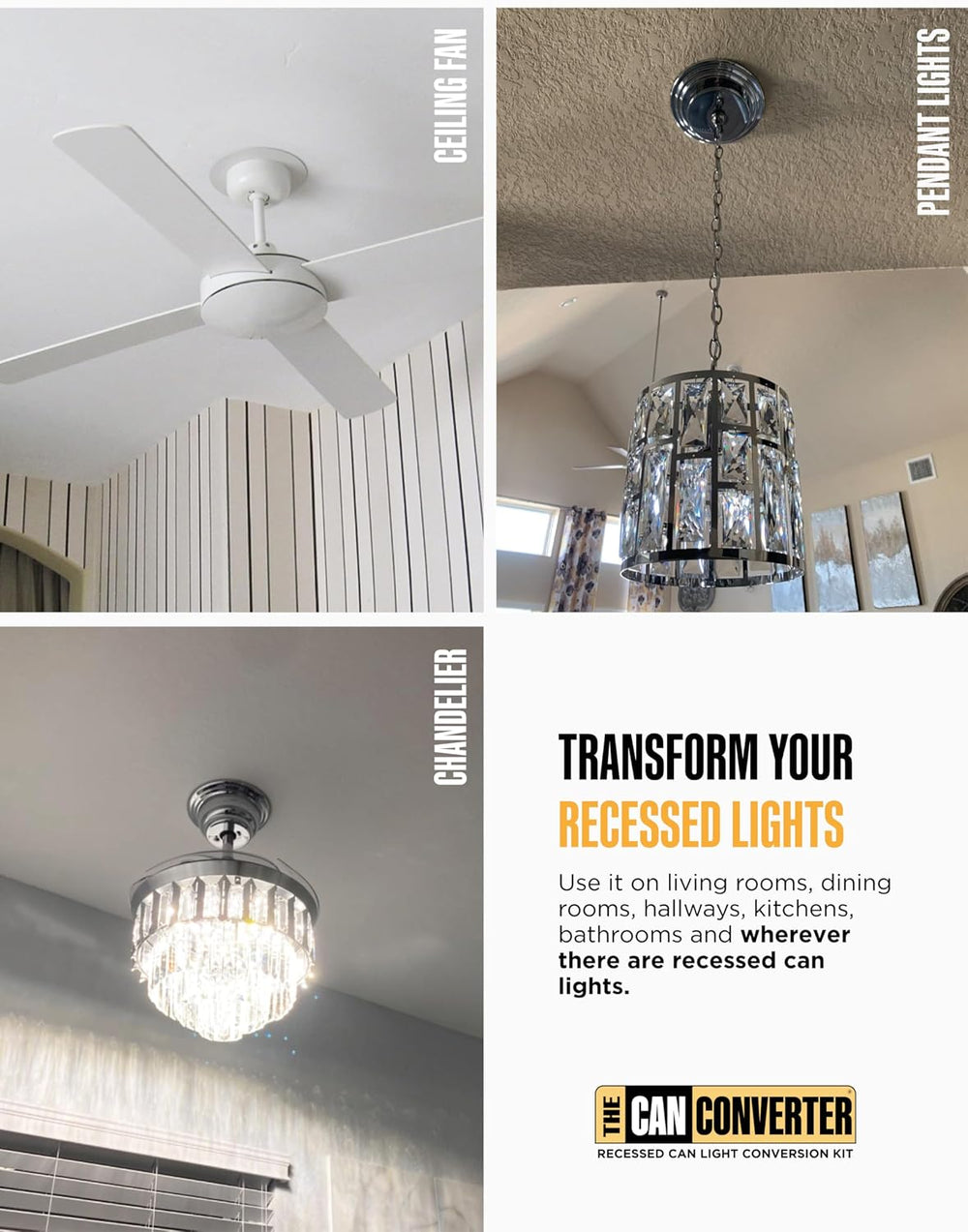 R56 Recessed Can Light Conversion Kit w/ 7"¾ Beveled Ceiling Medallion -...
