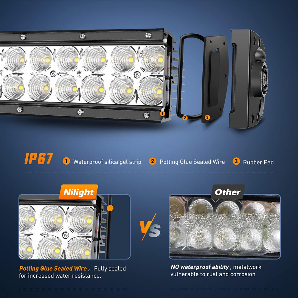 Nilight LED Light Bar 32Inch 180W Spot Flood Combo Led Off Road Lights 12V 5P...