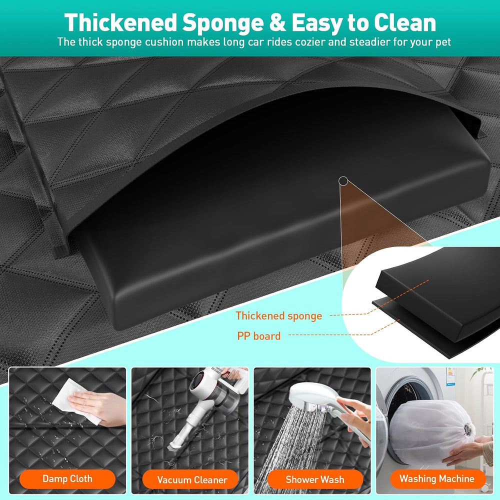 Dog Car Seat Cover for Back Seat, Hard Bottom Hammock Hold 400lbs For Cars