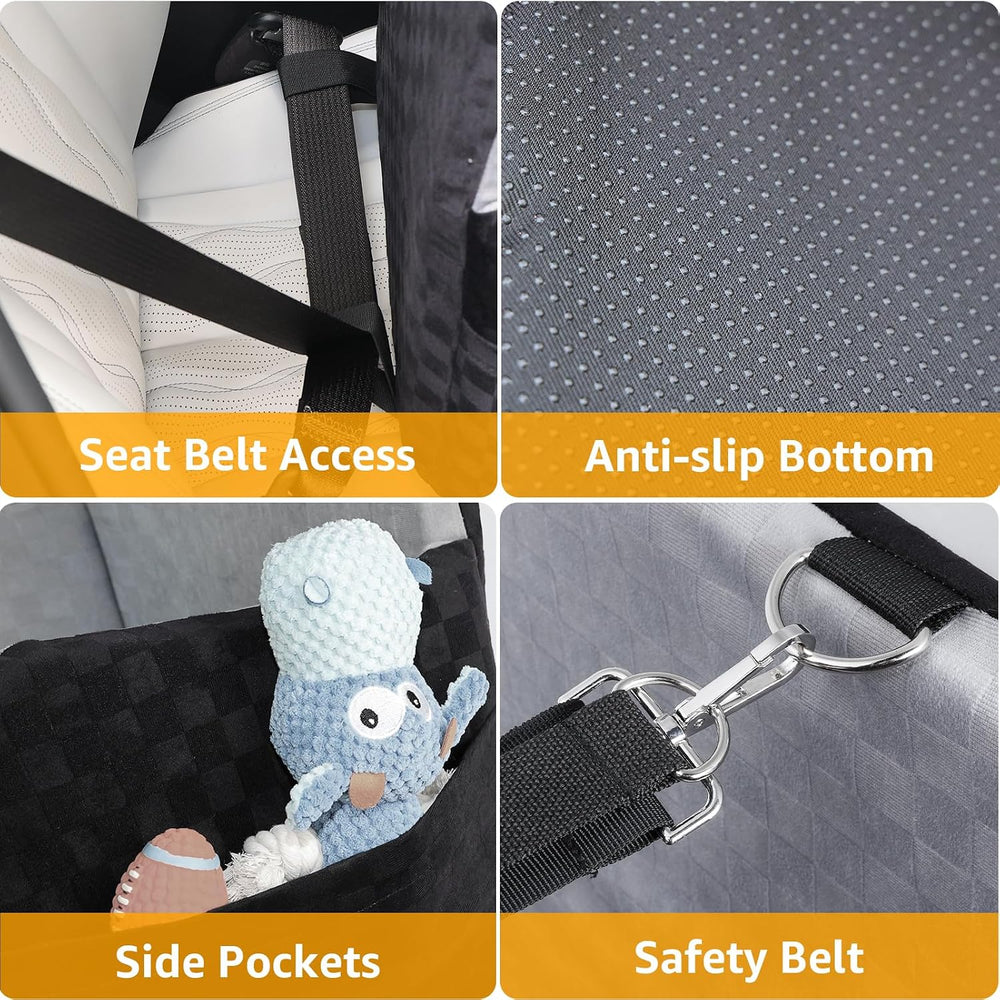 Waterproof Dog Car Seat for Small Medium Dogs, 6in Memory Foam