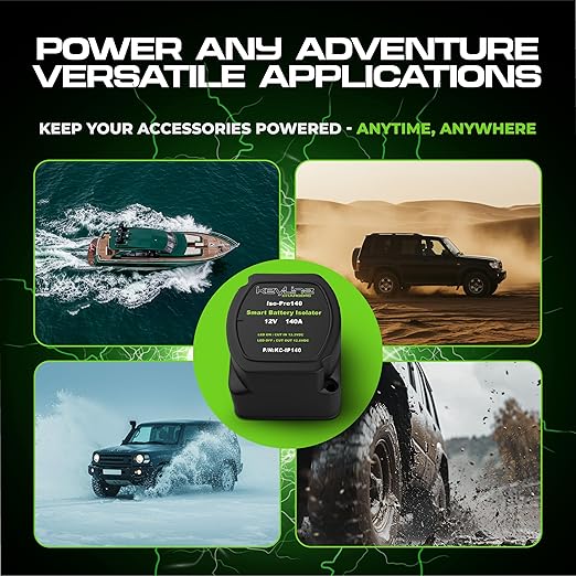 Dual Battery Isolator Kit 12V - 140 Amp Voltage Sensitive Relay