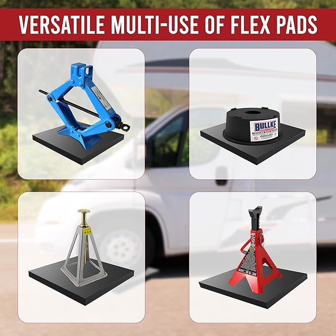 USA Made RV Leveling Jack Flex Pads 9" – Heavy-Duty Rubber Jack Pads – N...