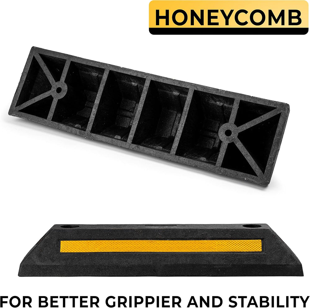 ZONETECH Heavy Duty Rubber Parking Guide - 2 Pcs Premium Quality Durable Car ...