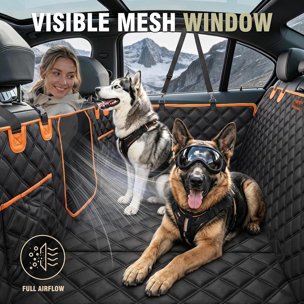 Hard Bottom Car Seat Cover for Dogs, Back Seat Extender for Car