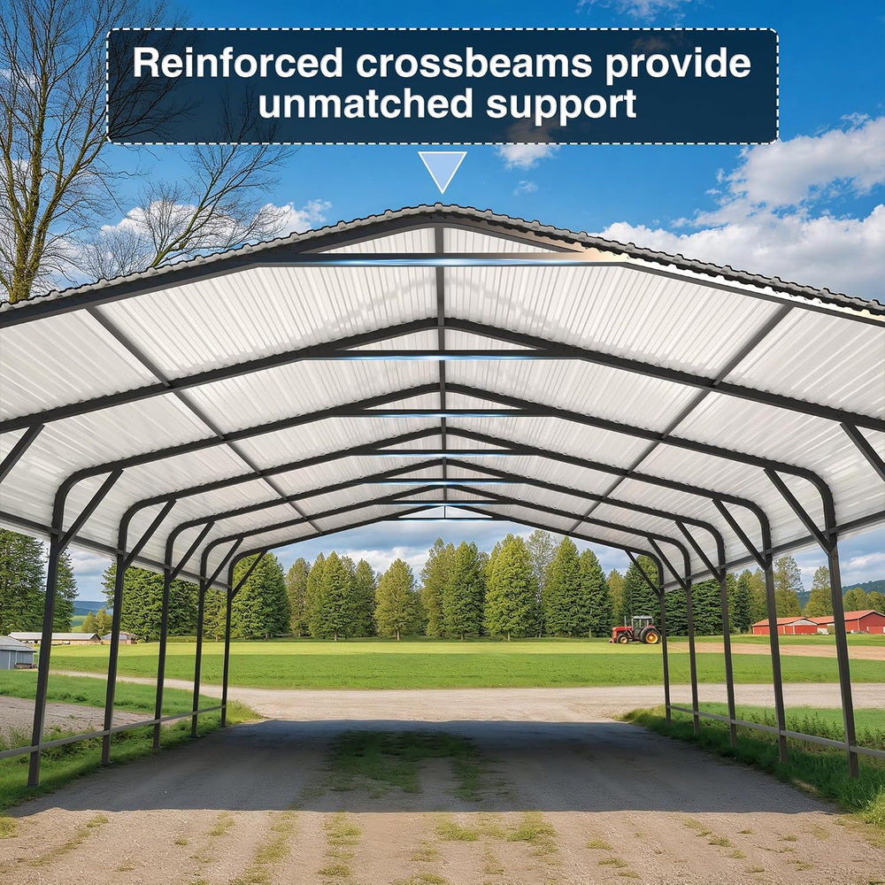 AirWire 20x30 FT Metal Carport Canopy with Reinforced Base