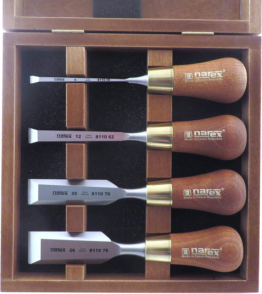 Narex 4 pc set 6 mm (1/4) , 12 mm (1/2) , 20 mm (11/16) , 26 mm (1-1/16) Butt...