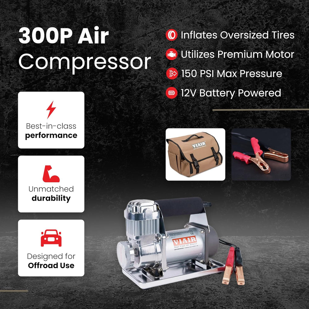 VIAIR 300P 12V Portable Tire Inflator, 150 PSI for Truck and SUV Tires
