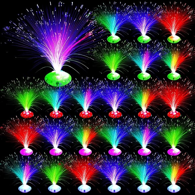 Retisee 24 Pcs Halloween Fiber Optic Lamp Multicolored Centerpiece Optic Ligh...