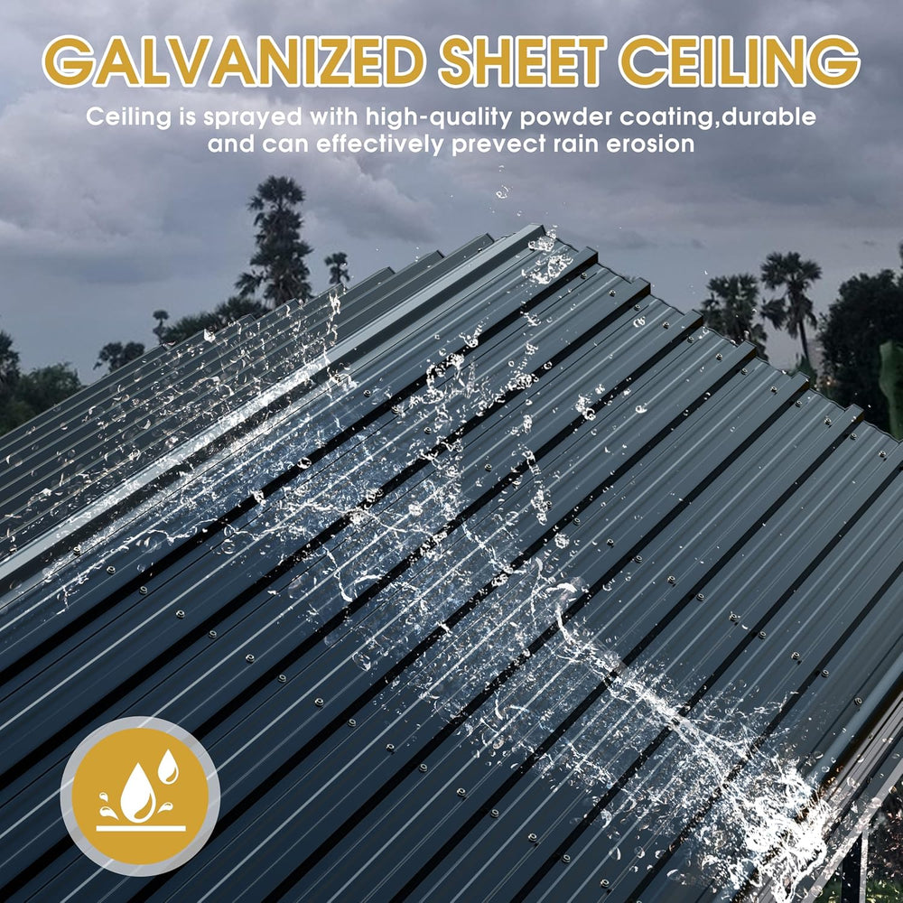 Carport, Heavy Duty Carport Canopy with Galvanized Steel Roof and Frame, Meta...