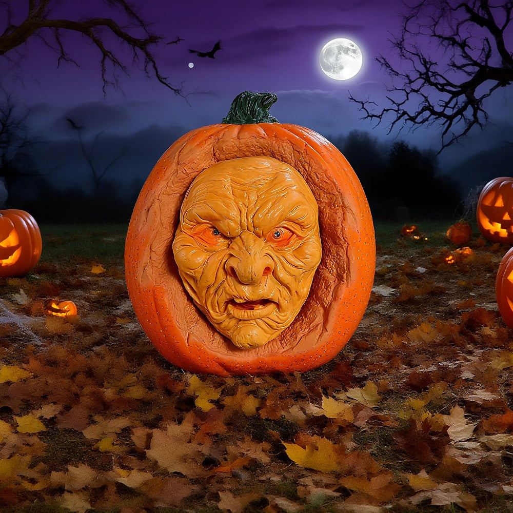 Scary Animated Pumpkin Decor for Halloween Haunted Houseโ (Orange)