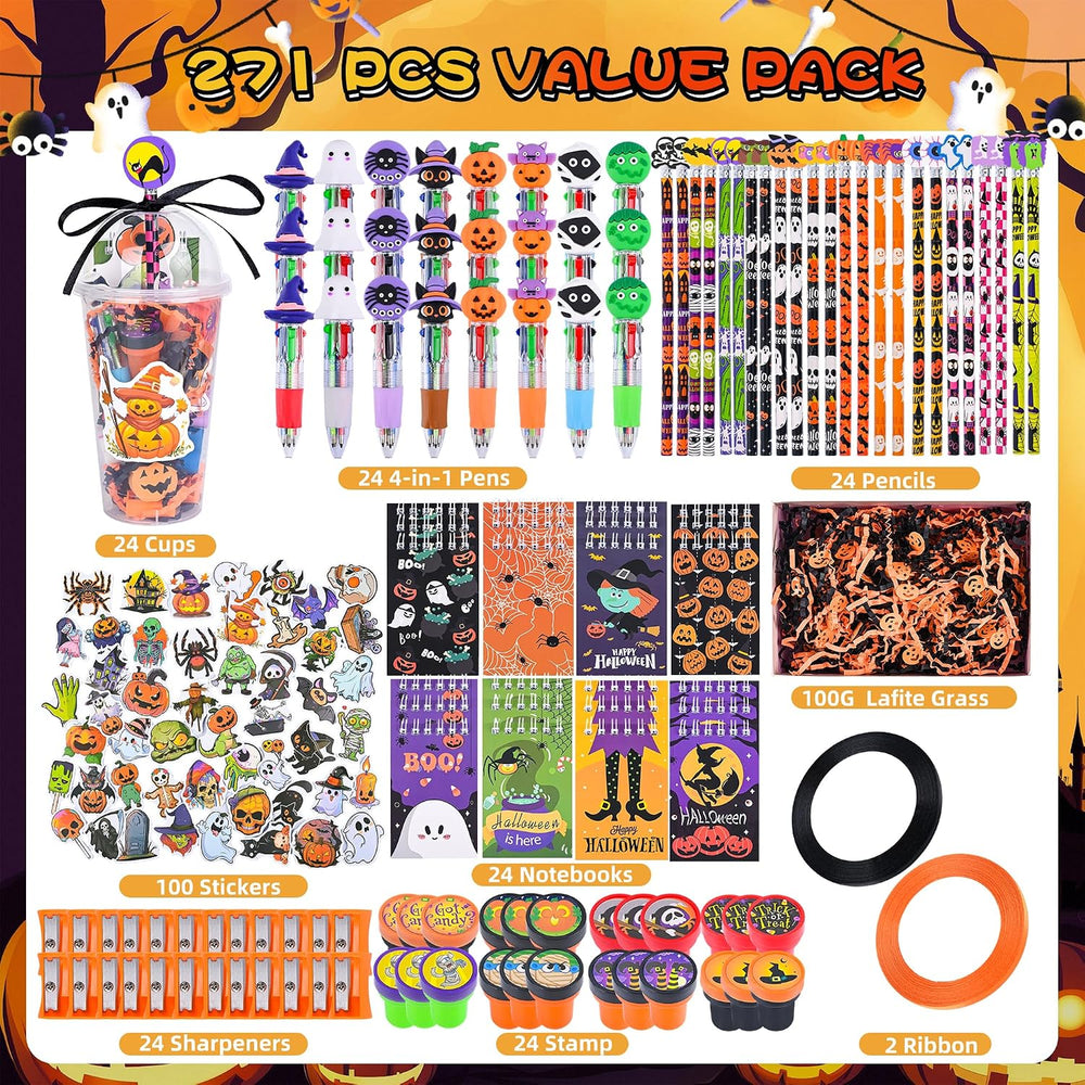 LiYiQ 24 Set 247 Pcs Halloween Party Favors Return Gifts for Party, Student S...