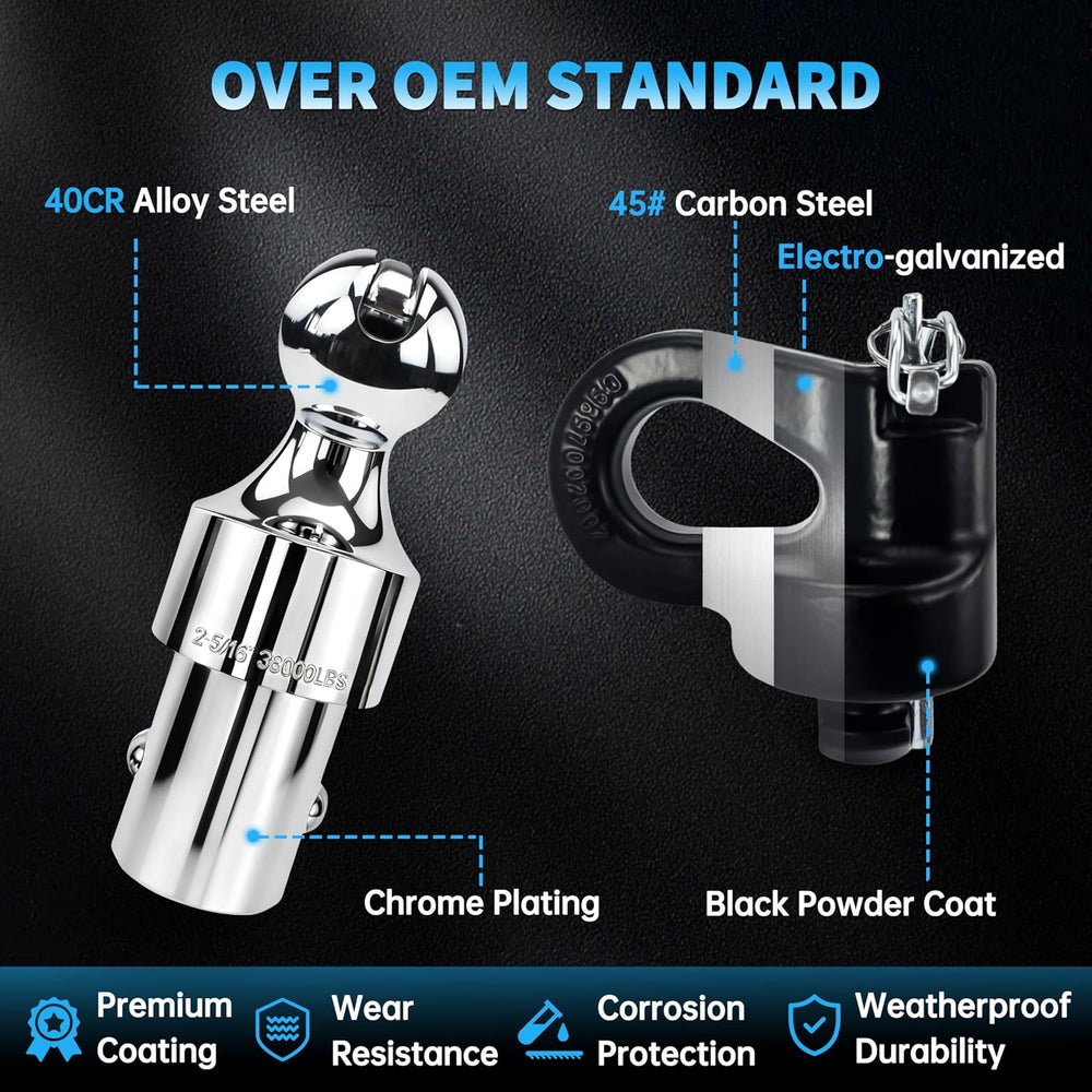 60692, Upgraded 38k 2-5/16 Inch Ball Puck System Gooseneck Hitch Kit with Cas...