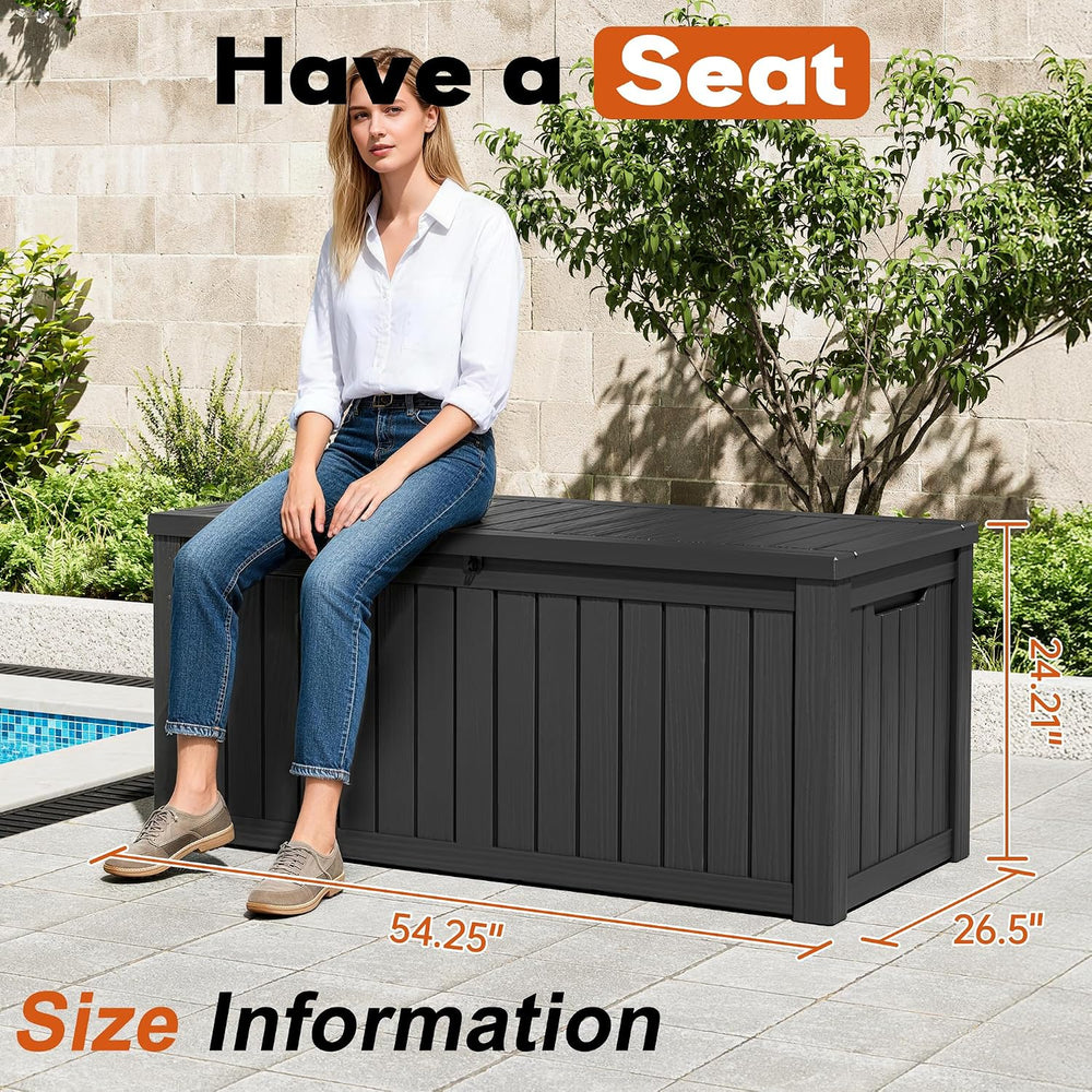 Outdoor Storage Box, Resin Deck Boxes Indoor and outdoor, Waterproof Storage ...