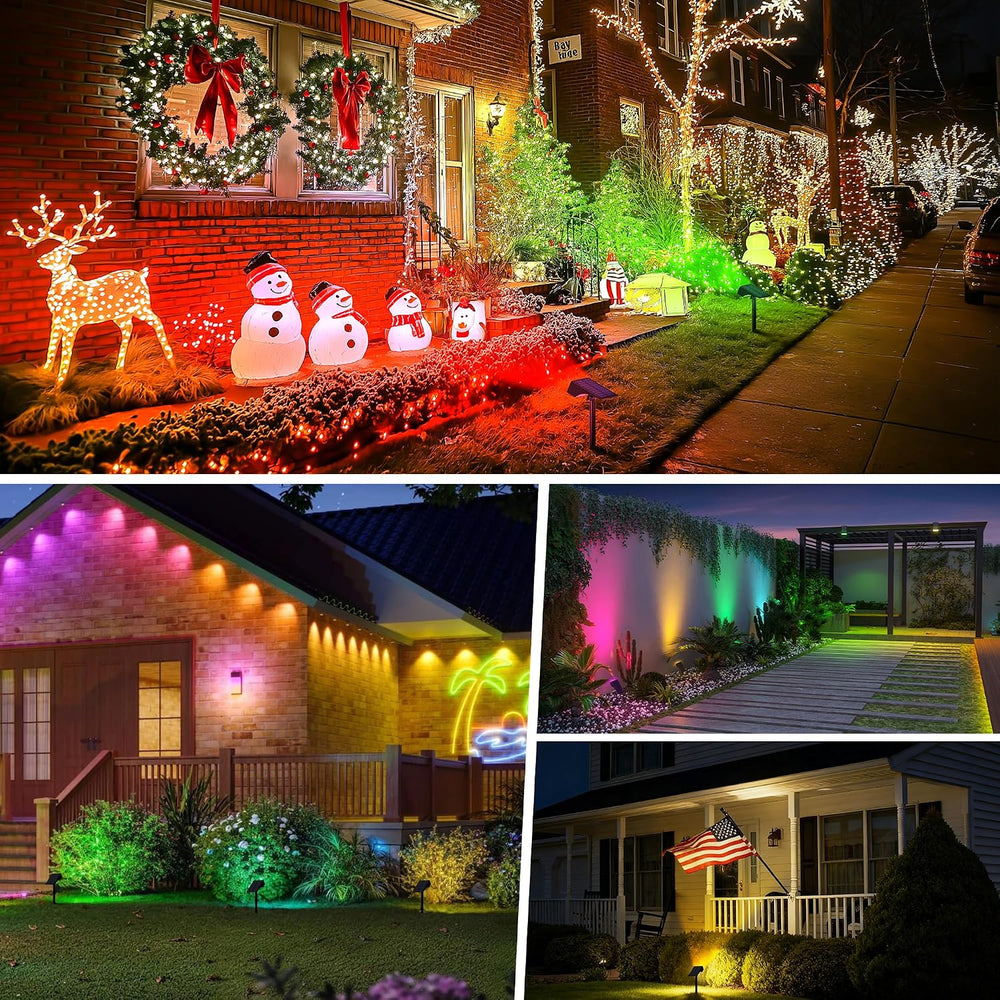 Solar Spot Lights Outdoor Color Changing 12 Pack Halloween Spotlight