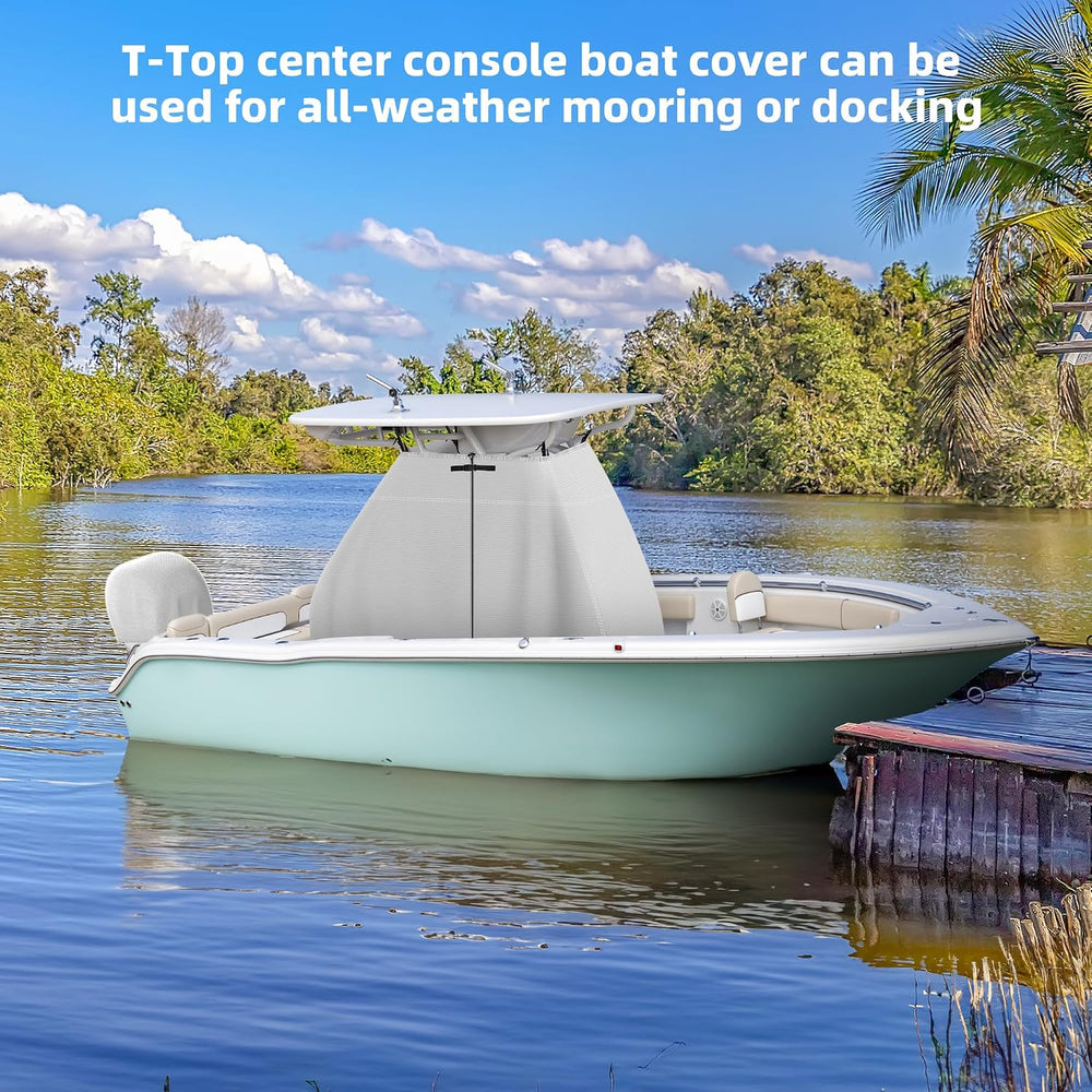 1200D Waterproof T-Top Boat Center Console Cover with Motor Cover
