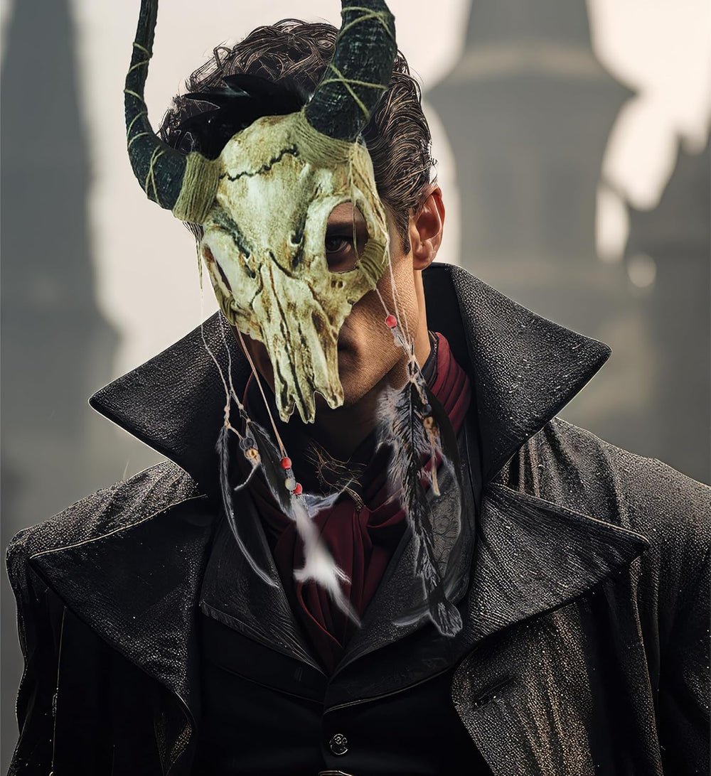Yak Skull Mask- Devilish Animal Skull Mask Costume Accessory for Halloween, C...