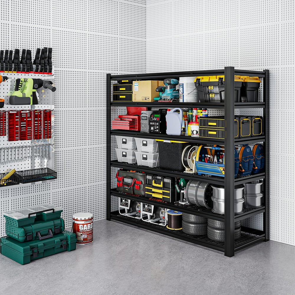62" Wide Heavy Duty Garage Shelving Units,6000LBS Deep Storage Shelves,B...