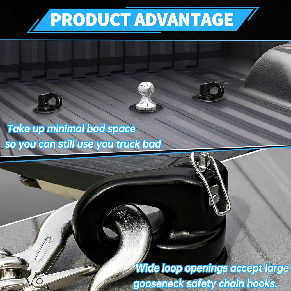 60692, Upgraded 38k 2-5/16 Inch Ball Puck System Gooseneck Hitch Kit with Cas...