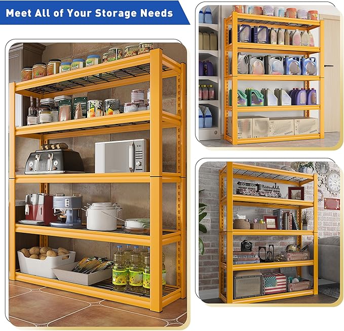 REIBII Storage Shelves 40''W Garage Shelving Heavy Duty Metal Shelvin...