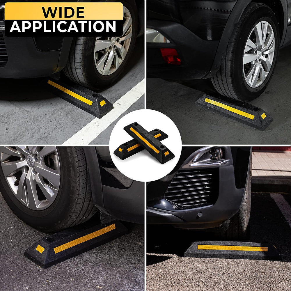 ZONETECH Heavy Duty Rubber Parking Guide - 2 Pcs Premium Quality Durable Car ...