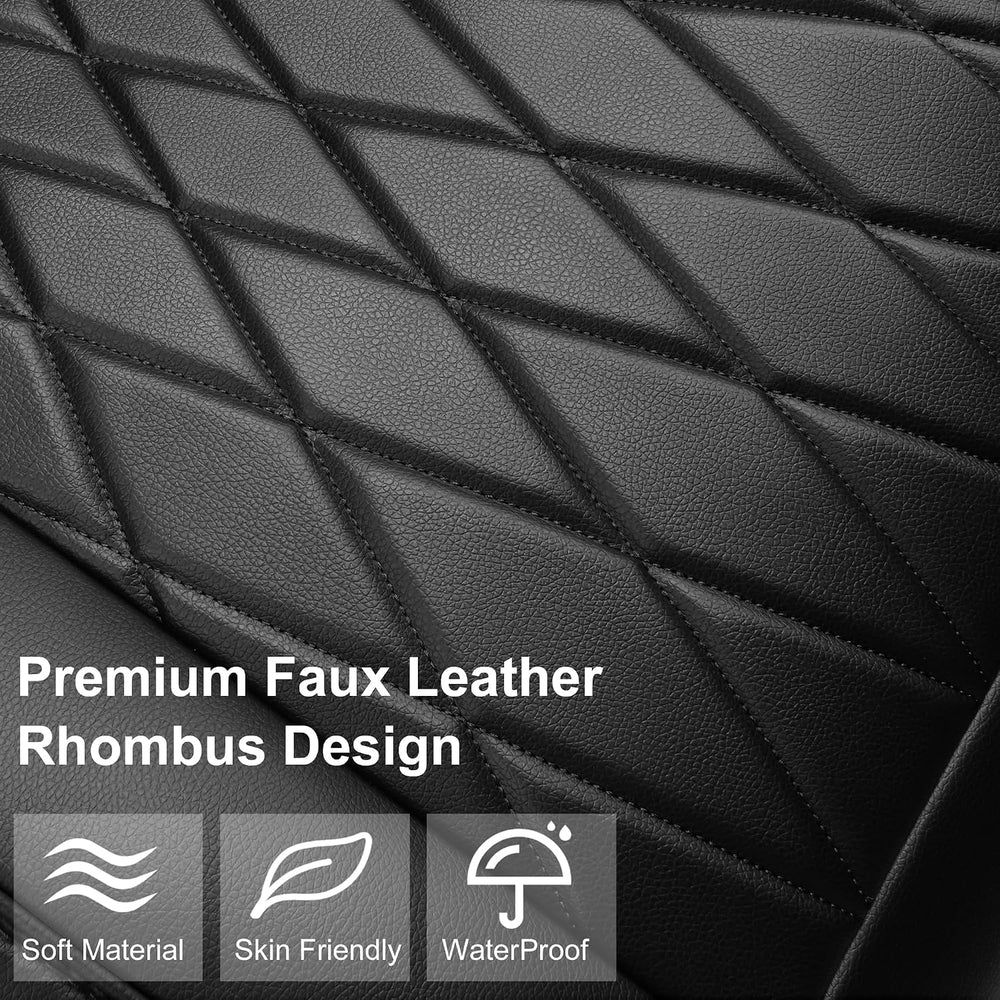 CAR PASS 2 Pack Leather Front Car Seat Covers, Bottom Seat Covers Full Wrappe...