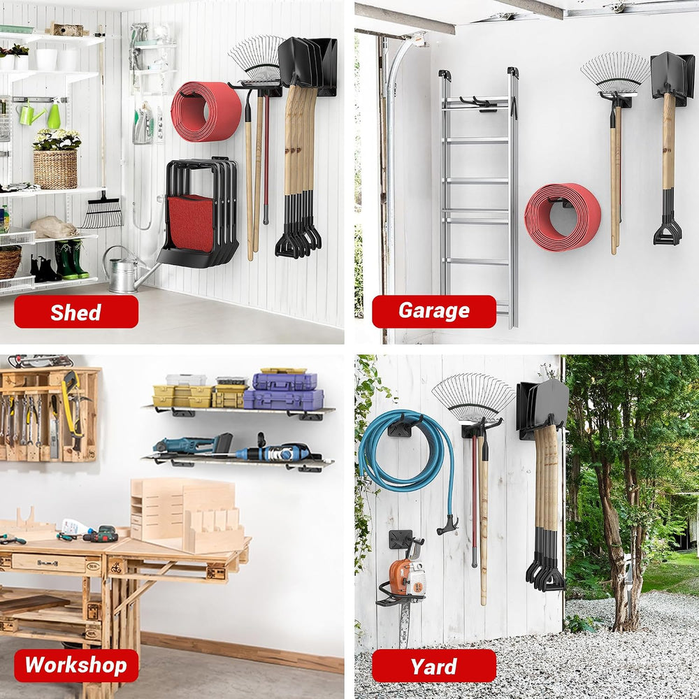 Garage Storage Hooks, Heavy Duty Steel Tool Organizer