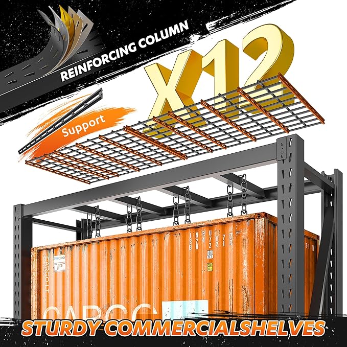 Bepatio 77" W Storage Shelves Heavy Duty Garage Shelving 8000LBS 4 Tier ...