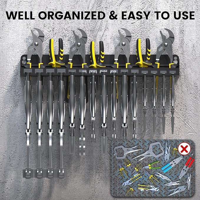 UNITEDPOWER Vise Grip Holder, Wall Mount Pliers Storage Rack Organizer