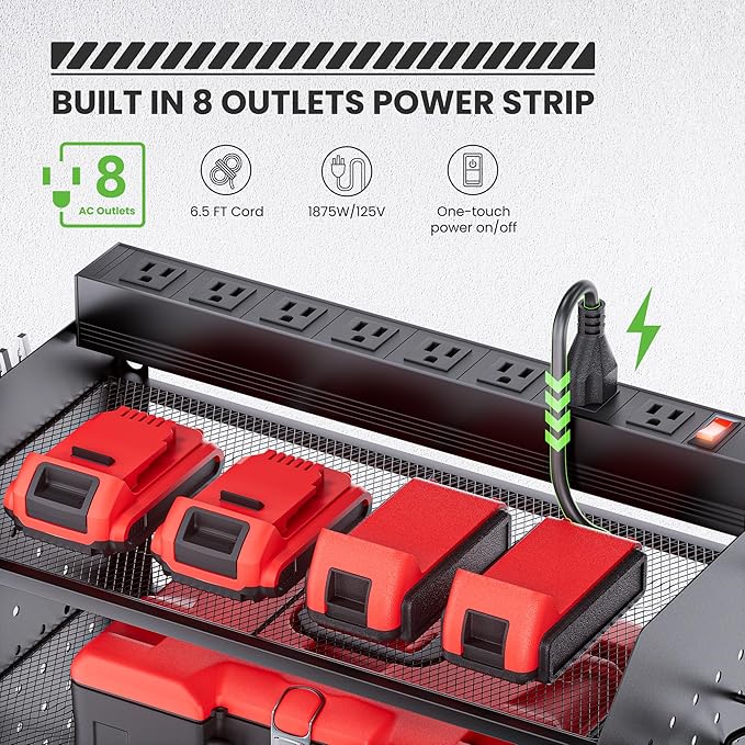 TRZZ Power Tool Organizer Wall Mount, 5-Layer Charging Station
