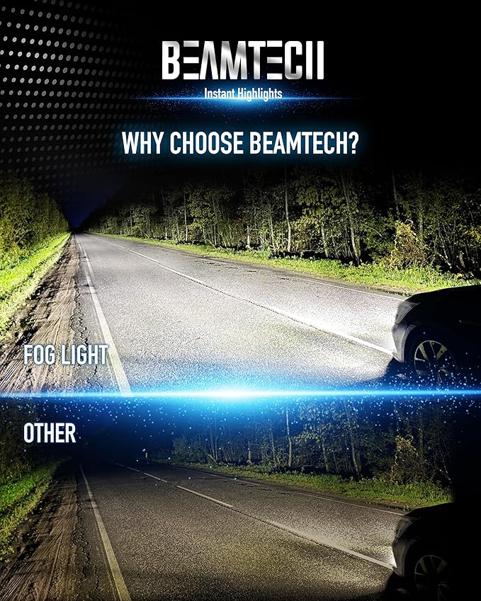 BEAMTECH 9005 Fog Light Bulb, HB3 Fog Bulb 6500K Fog Light or ATV UTV Off Roa...