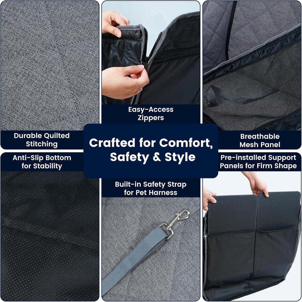 Front Seat Dog Car Seat for Small/Medium Dogs with Door Protection โ Full Cov...
