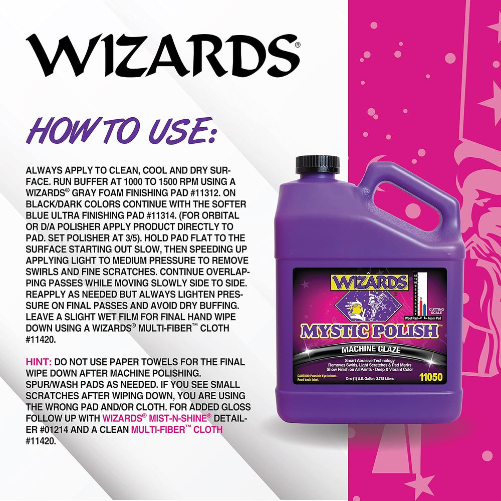 Wizards Mystic Polish Machine Glaze - Cutting Compound and Polish with Smart ...